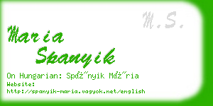 maria spanyik business card